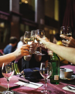 7 C's of Wine business dinner with wine