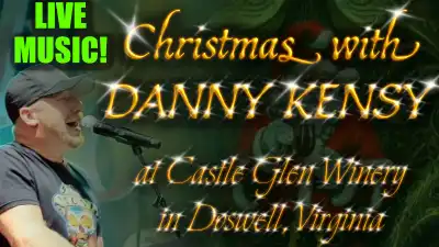 christmas live music with danny kensy music band serving christmas in a glass